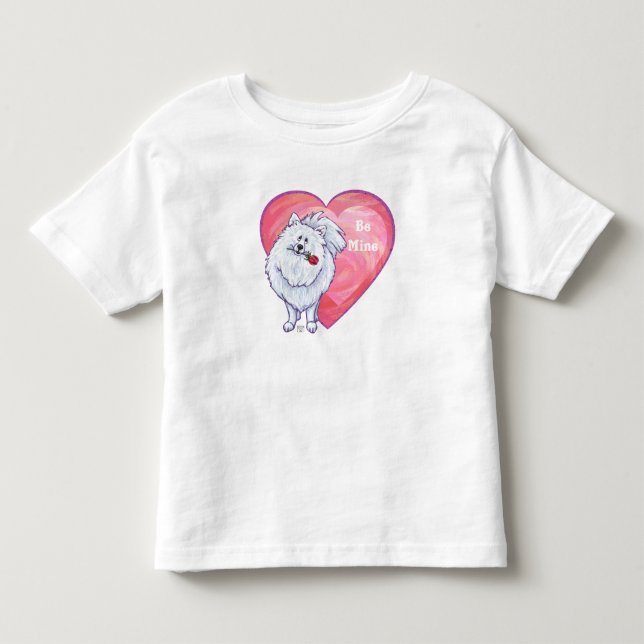 Vita Pommern Alla hjärtans dag T Shirt (Framsida)