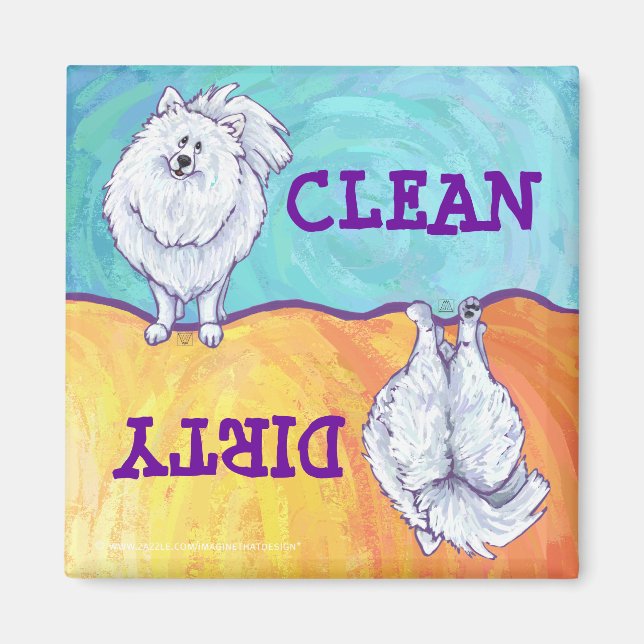 Vita Pommerska gåvor och tillbehör Magnet (Framsidan)