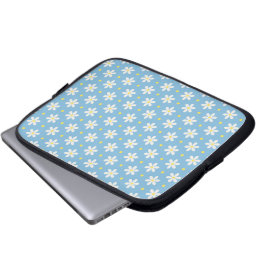 Vita Prästkragar Mönster Anpassad Bakgrund Laptop Fodral