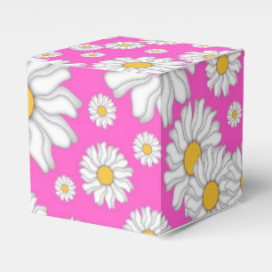 Vita prästkragar på het rosa presentask