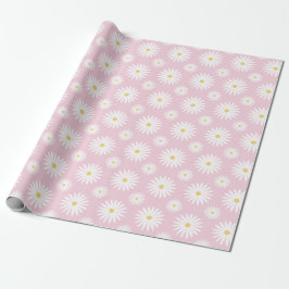 Vita prästkragar på rosa presentpapper