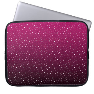 Vita prickar på karmosinröd och svart gradient. laptop fodral