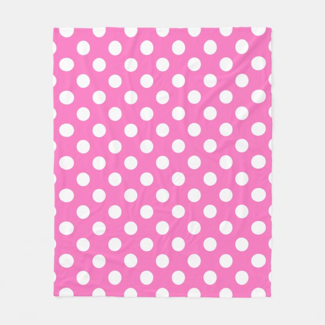 Vita prickar på rosa fleecefilt (Framsidan)