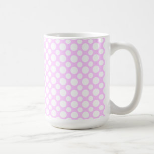 Vita prickar på rosa kaffemugg