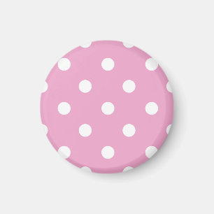 Vita prickar på rosa magnet