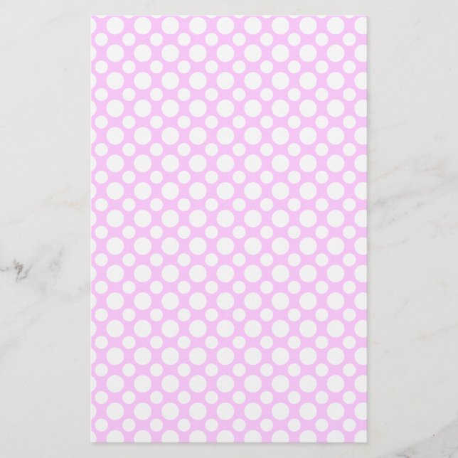 Vita prickar på rosa scrapbookpapper brevpapper (Framsida)