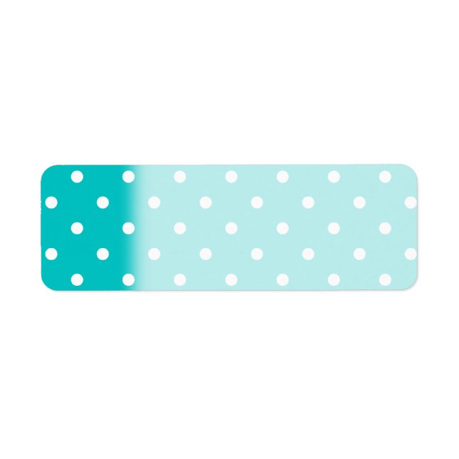Vita prickar, Teal Polka Dot Mönster. Returadress Etikett (Framsidan)