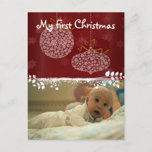 Vita prydnadsföremål Mitt första julfotopapport Helg Vykort