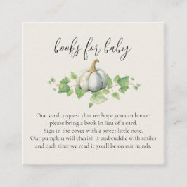 Vita pumpa vintage farmhouse baby shower-böcker tilläggskort