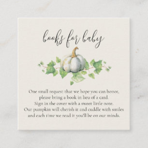 Vita pumpa vintage farmhouse baby shower-böcker tilläggskort