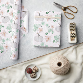 Vita pumpamålningar i akvarellmönster presentpapper