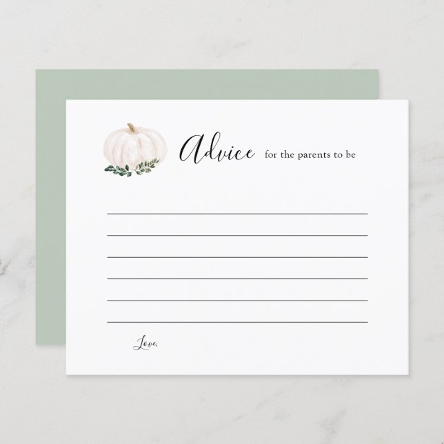 Vita Pumpkin Baby-råd för föräldrar som ska (Fram/baksida)