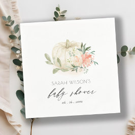 Vita Pumpkin Blommigt Baby Brunch Shower Pappersservett