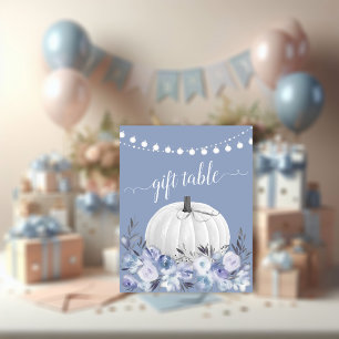 Vita Pumpkin Dusty Blue Baby Shower Gift Bord Poster