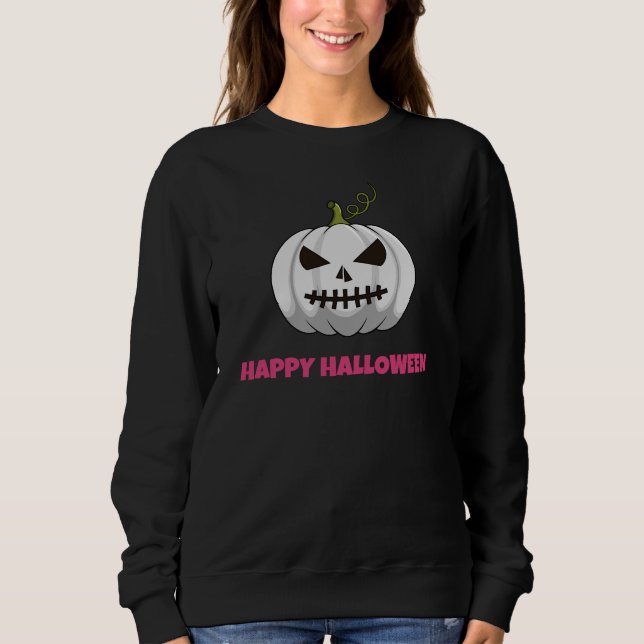 Vita Pumpkin Happy halloween, för kvinnor T Shirt (Framsida)