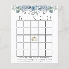 Vita Pumpkin- och Blue Blommigt Baby Bingo-spelkor