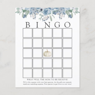 Vita Pumpkin- och Blue Blommigt Baby Bingo-spelkor
