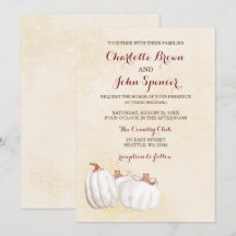 vita pumpor faller skördebröllopsinbjudningar