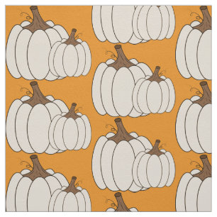 Vita pumpor mönster fall orange väv tyg