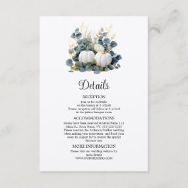 Vita pumpor och eukalyptusdetaljer tilläggskort