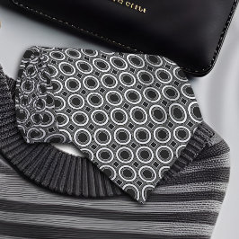 Vita punkter på svart Geometric Mönster Slips