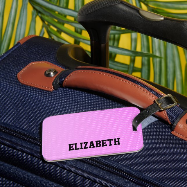 Vita punkter rosa mönster bagagebricka (Framsida Insitu 3)