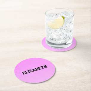 Vita punkter rosa mönster underlägg papper rund