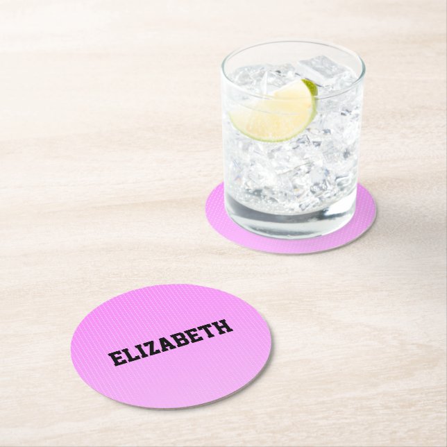 Vita punkter rosa mönster underlägg papper rund (Insitu)