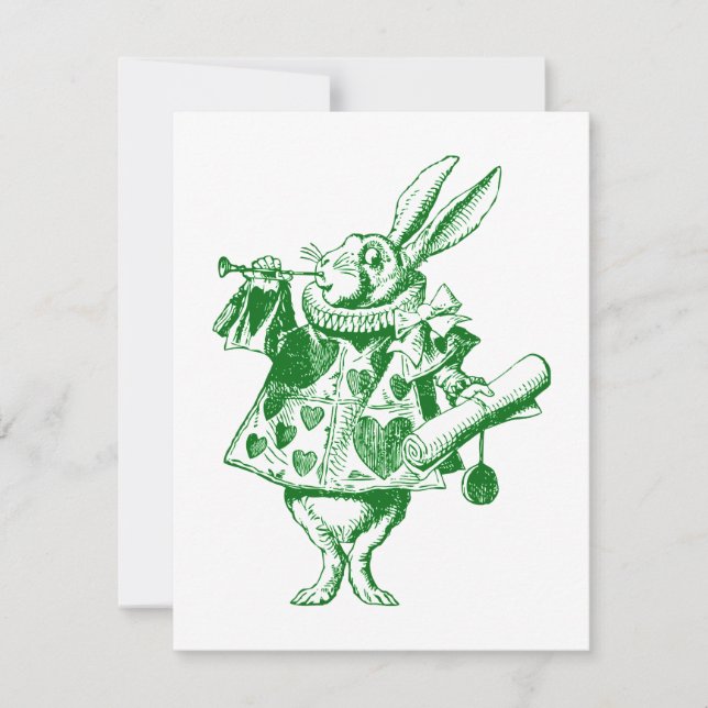 Vita Rabbit Herald Grön Student Bal Ansökan Inbjudningar (Framsida)