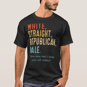 Vita Raka republikanska manliga republikanska T Shirt