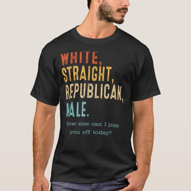 Vita Raka republikanska manliga republikanska T Shirt (Framsida)