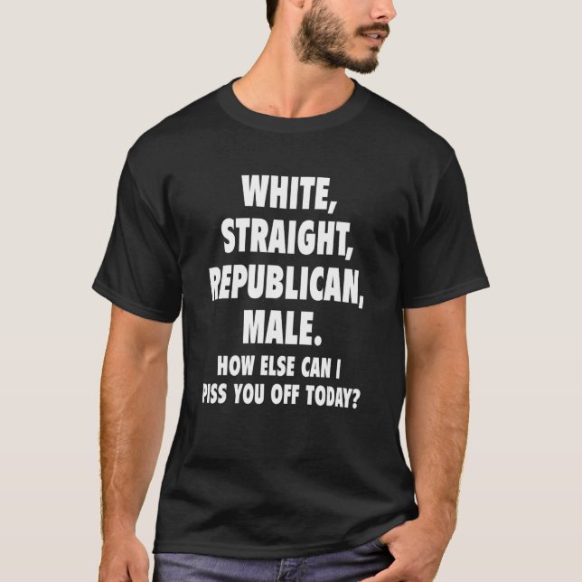 Vita Raka republikanska manliga republikanska T Shirt (Framsida)