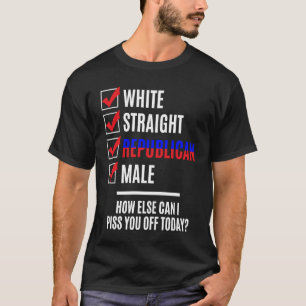 Vita Raka republikanska Politik och Politi T Shirt