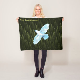 Vita räken på Fractal Conifers Fleecefilt