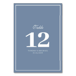 Vita ram dammiga blå bröllop-bordsnumret bordsnummer