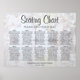 Vita reflektioner 10 sittdiagram Bord Bröllop Poster