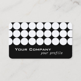 vita reflexpunkter i svart visitkort