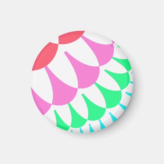 Vita regnbågsskalor magnet (Framsidan)