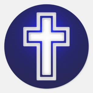 Vita Religiösan Kor   Christian Runt Klistermärke