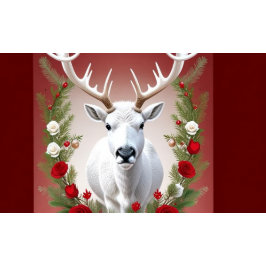 Vita renar julgransprydnad keramik