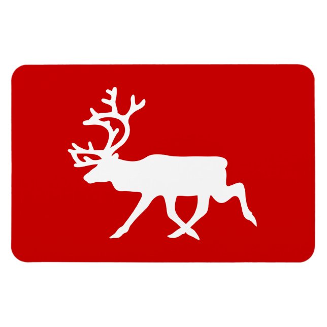 Vita renar/Kariou Silhouette Magnet (Horisontell)