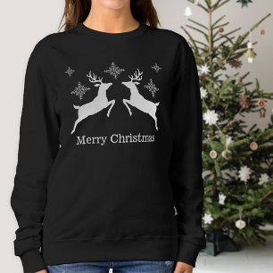 Vita renar med Snöflingor God jul T Shirt