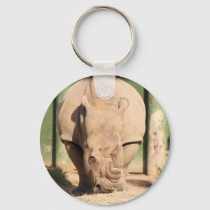Vita rhino nyckelring