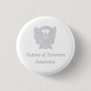 Vita "Ribbon Pin" - Offer för terrorismens medveta Knapp