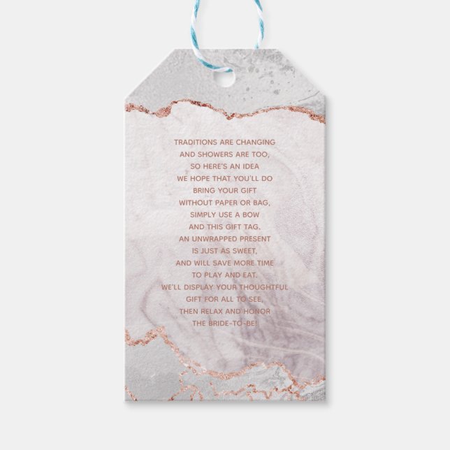 Vita & Ro Guld Agate Gilt Möhippa Visning Shower Presentetikett (Framsidan)