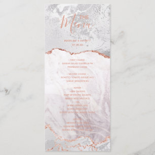 Vita & Ro Guld Agate Marble Foil Bröllop Menu Meny