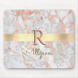 Vita & Ro Guld Marble, Guld Pub Namn och Monogram Musmatta