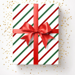 Vita röda Grönten, jul, Rand Mönster Presentpapper