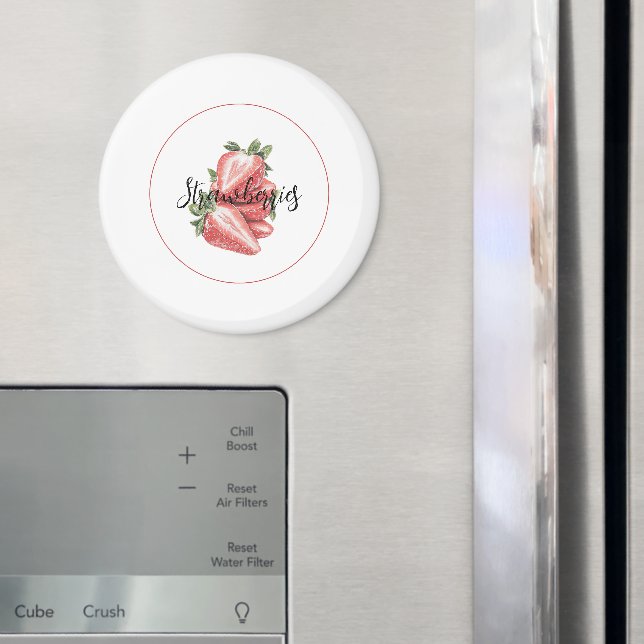 Vita röda jordgubbar frukt   magnet (In Situ (Fridge))