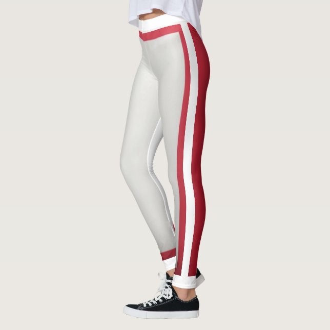 Vita + Röda Rand Leggings (Vänster)